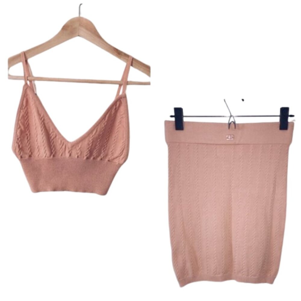 For Love and Lemons  "Paradise Lost" Knitz Set - Top (M) / Skirt (S)